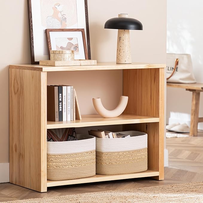 3er-Set Aufbewahrungskörbe aus Baumwollseil – Geflochtene Organizer mit Griffen für Spielzeug & Handtücher, Braun (35,6×20,3×22,9 cm)